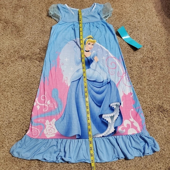 Disney Store Princess Cinderella Girls Nightgown Pajamas M 7/8 - Picture 8 of 10
